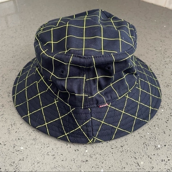 Herschel Denim Supply Navy Yellow Lines Bucket Hat - Picture 4 of 10